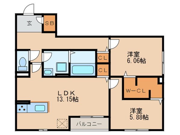 プリマフルール彩都Ａ棟の物件間取画像